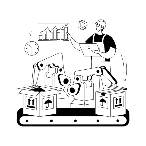 Illustrazione astratta del vettore concettuale di sostituzione del lavoro. — Vettoriale Stock