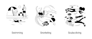 Eğlence amaçlı spor soyut konsept vektör çizimleri.