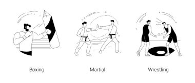 Combat sport abstract concept vector illustrations. clipart