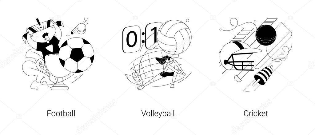 Team tournament abstract concept vector illustrations.