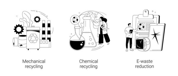 Waste management abstract concept vector illustrations.