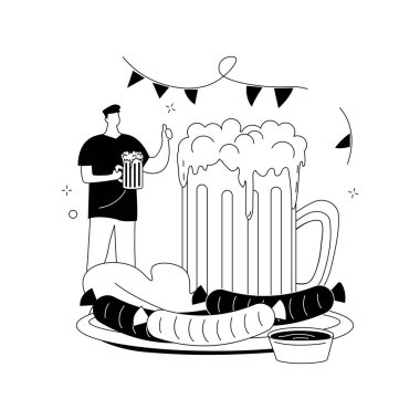 Bira festivali soyut konsept vektör çizimi.