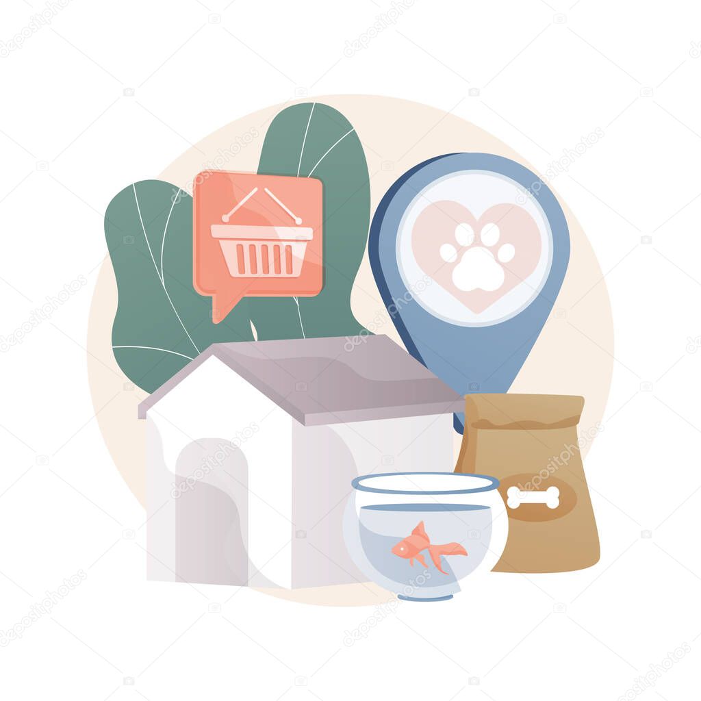 Animals shop abstract concept vector illustration.