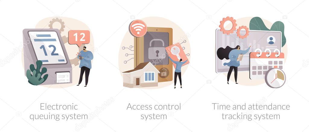 Digital tracking systems abstract concept vector illustrations.