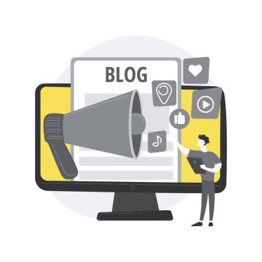 Soyut konsept vektör illüstrasyonunu blogla.