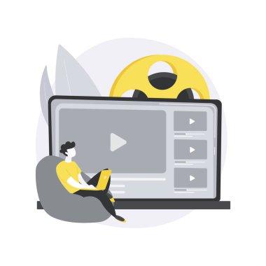 Video içeriği pazarlaması soyut konsept vektör çizimi.