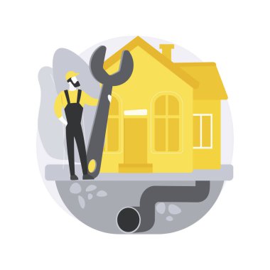 Kanalizasyon sistemi soyut konsept vektör çizimi.