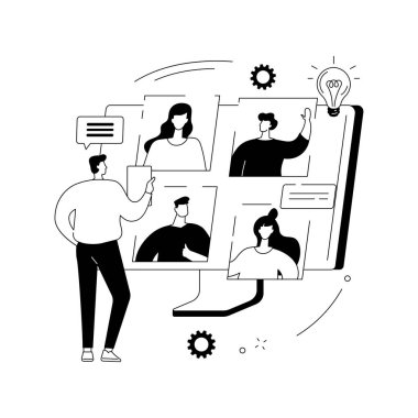 Çevrimiçi buluşma konsept vektör çizimi.