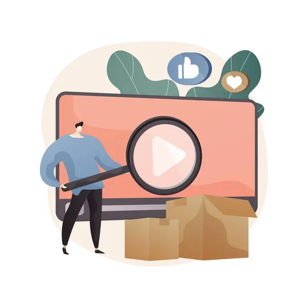 Unboxing Video abstract concept vector illustration. — 图库矢量图片