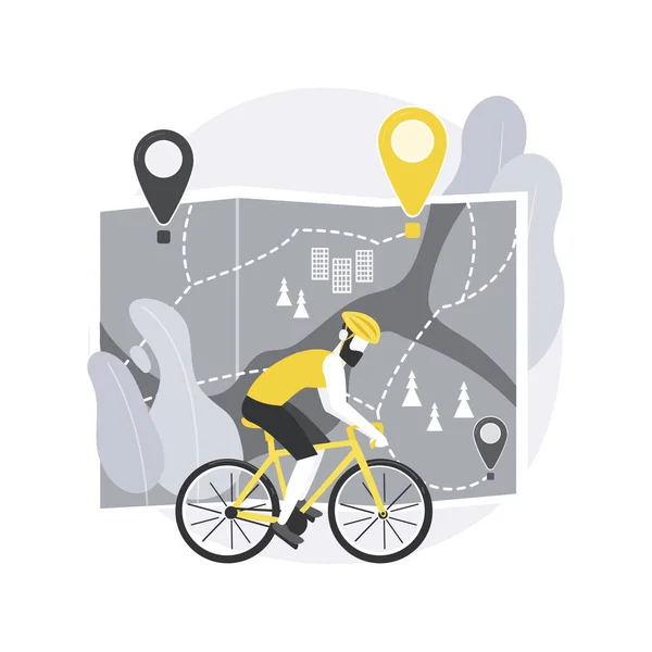 Fietspaden netwerk abstract concept vector illustratie. — Stockvector