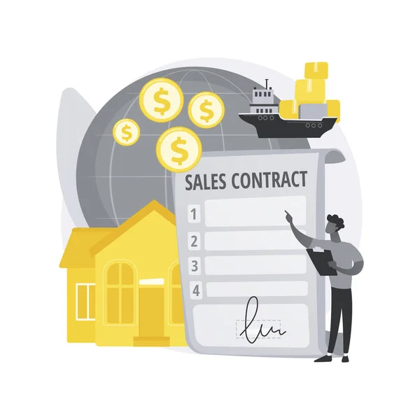 Sales contract terms abstract concept vector illustration. — Stock Vector