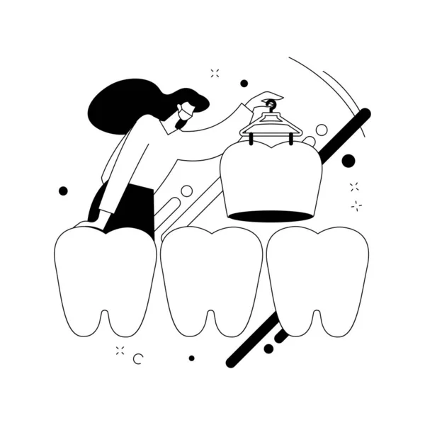 Chapas dentales concepto abstracto vector ilustración. — Vector de stock