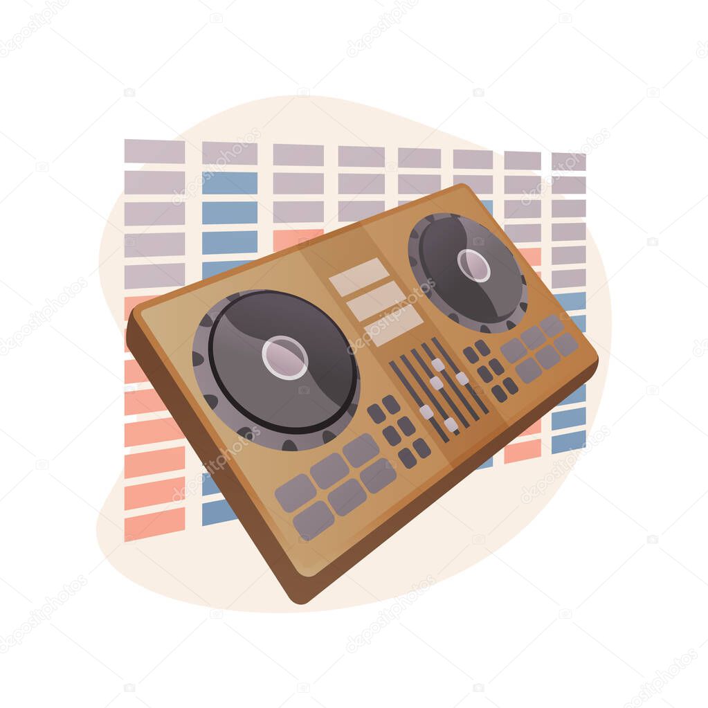 Electronic music abstract concept vector illustration.