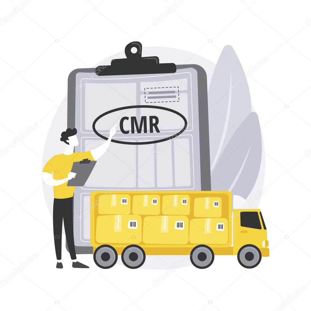Road transport documents abstract concept vector illustration.
