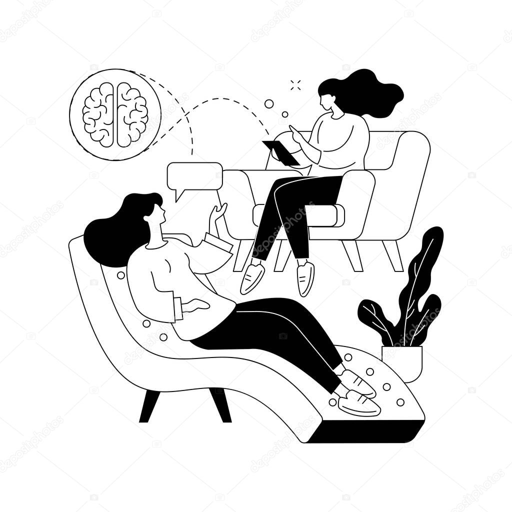Psychotherapy abstract concept vector illustration.