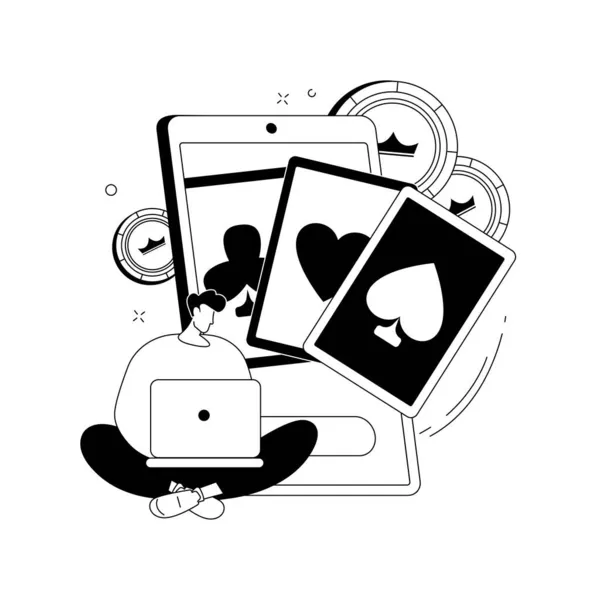 Poker online conceito abstrato ilustração vetorial. — Vetor de Stock