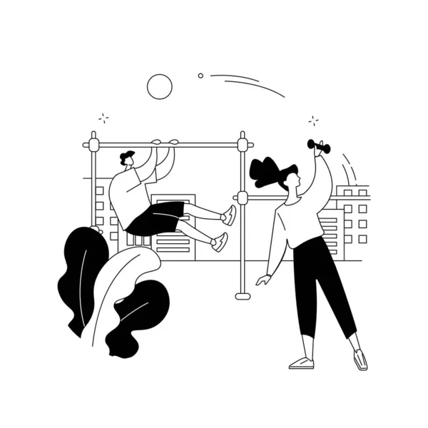 Outdoor workout abstract concept vector illustratie. — Stockvector