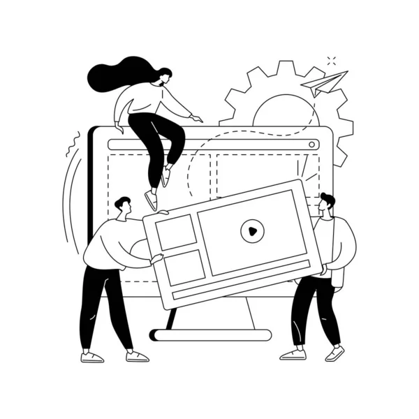 Desenvolvimento de landing page conceito abstrato ilustração vetorial. — Vetor de Stock