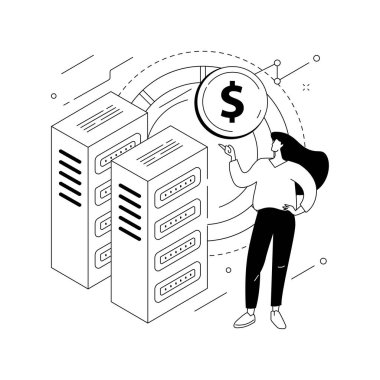 Veri monetizasyonu soyut konsept vektör çizimi.