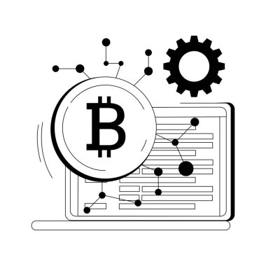 Dijital para birimi soyut konsept vektör çizimi.