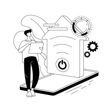 Akıllı ev 2.0 soyut konsept vektör çizimi.