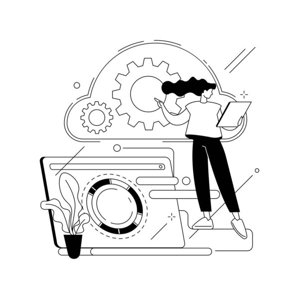 Абстрактная векторная иллюстрация облачной инженерии.