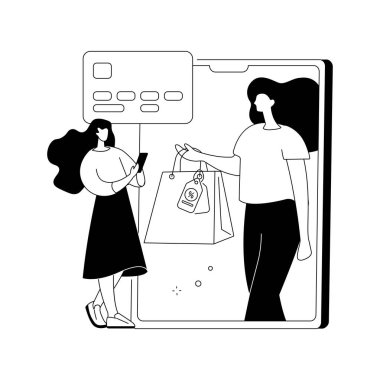 Kredi kartı soyut konsept vektör çizimi.