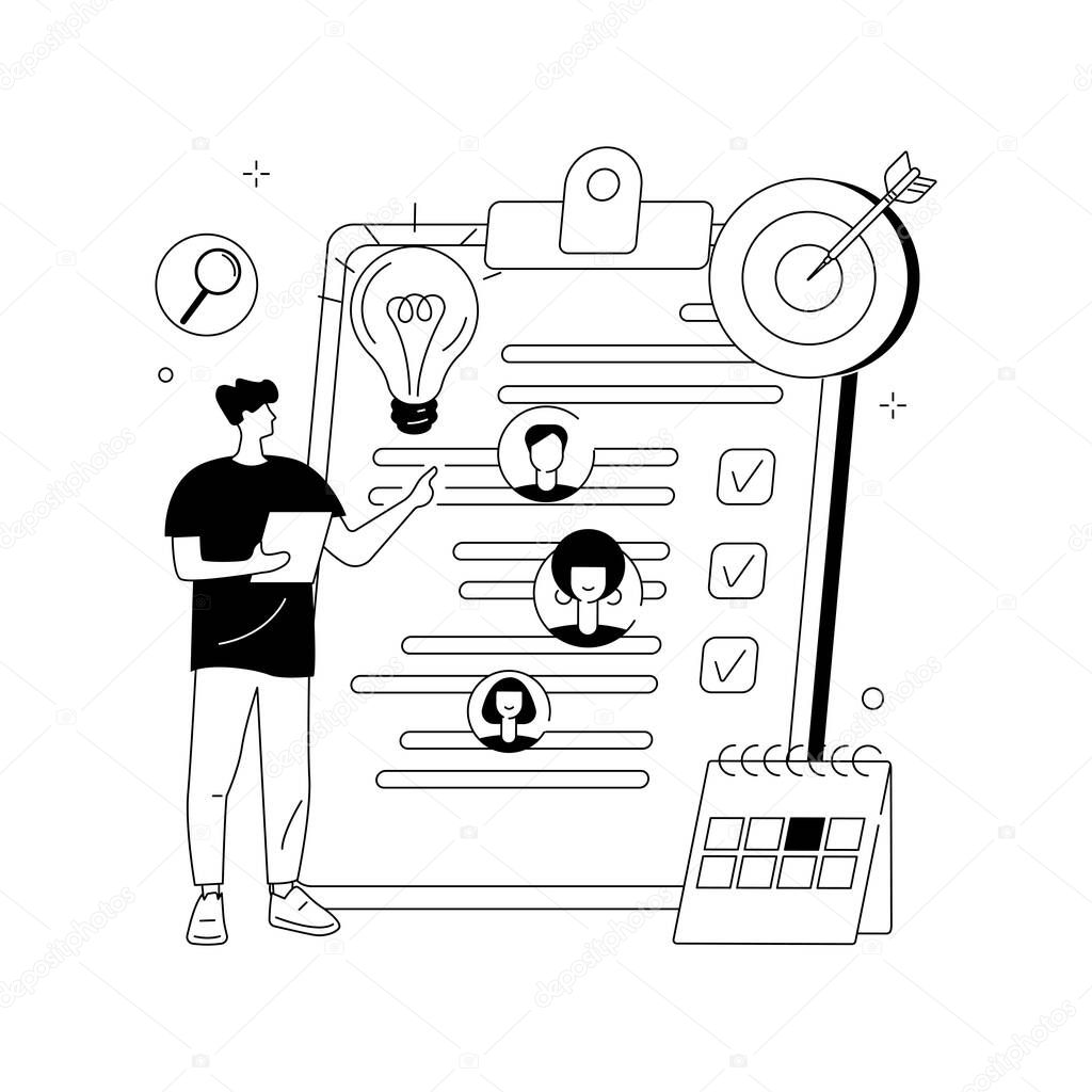 Project management abstract concept vector illustration.