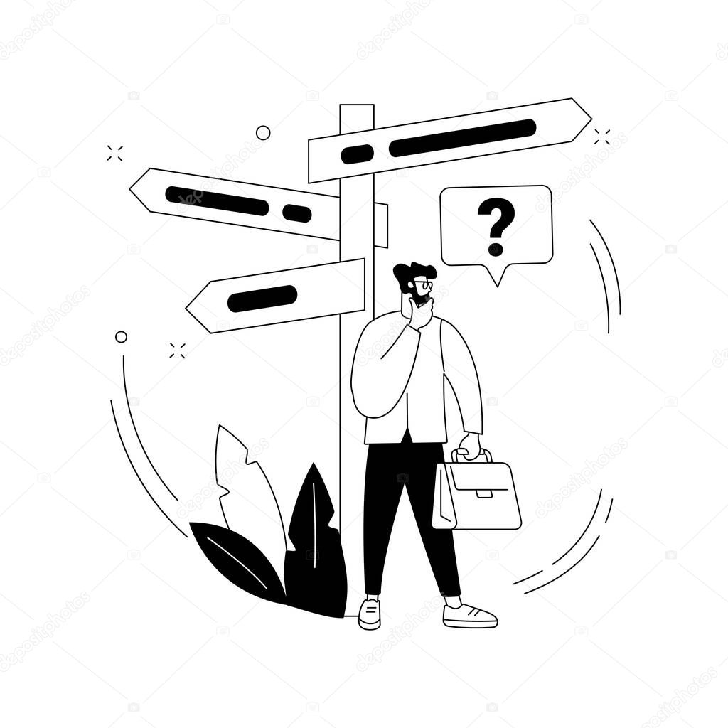 Decision making abstract concept vector illustration.
