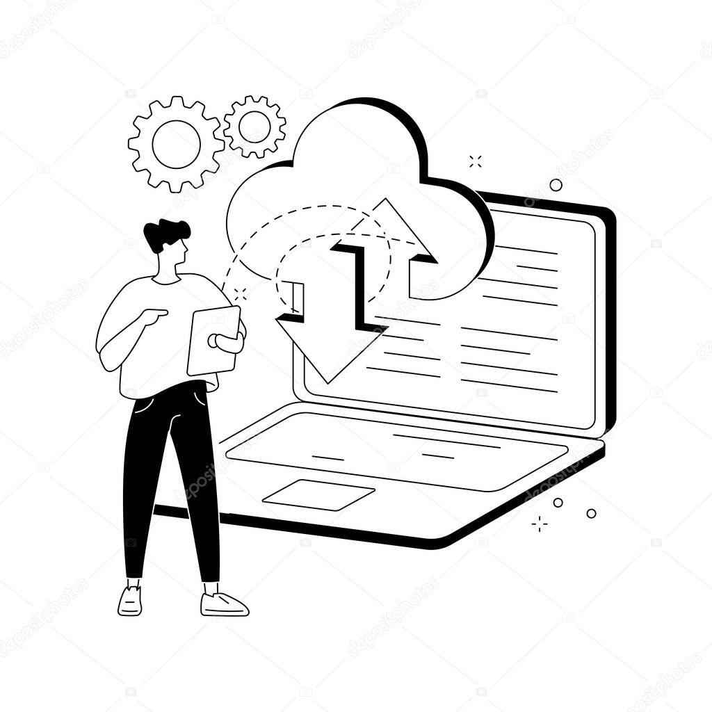 Data entry services abstract concept vector illustration.