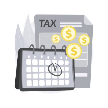 Vergi ödeme tarihi soyut konsept vektör çizimi.