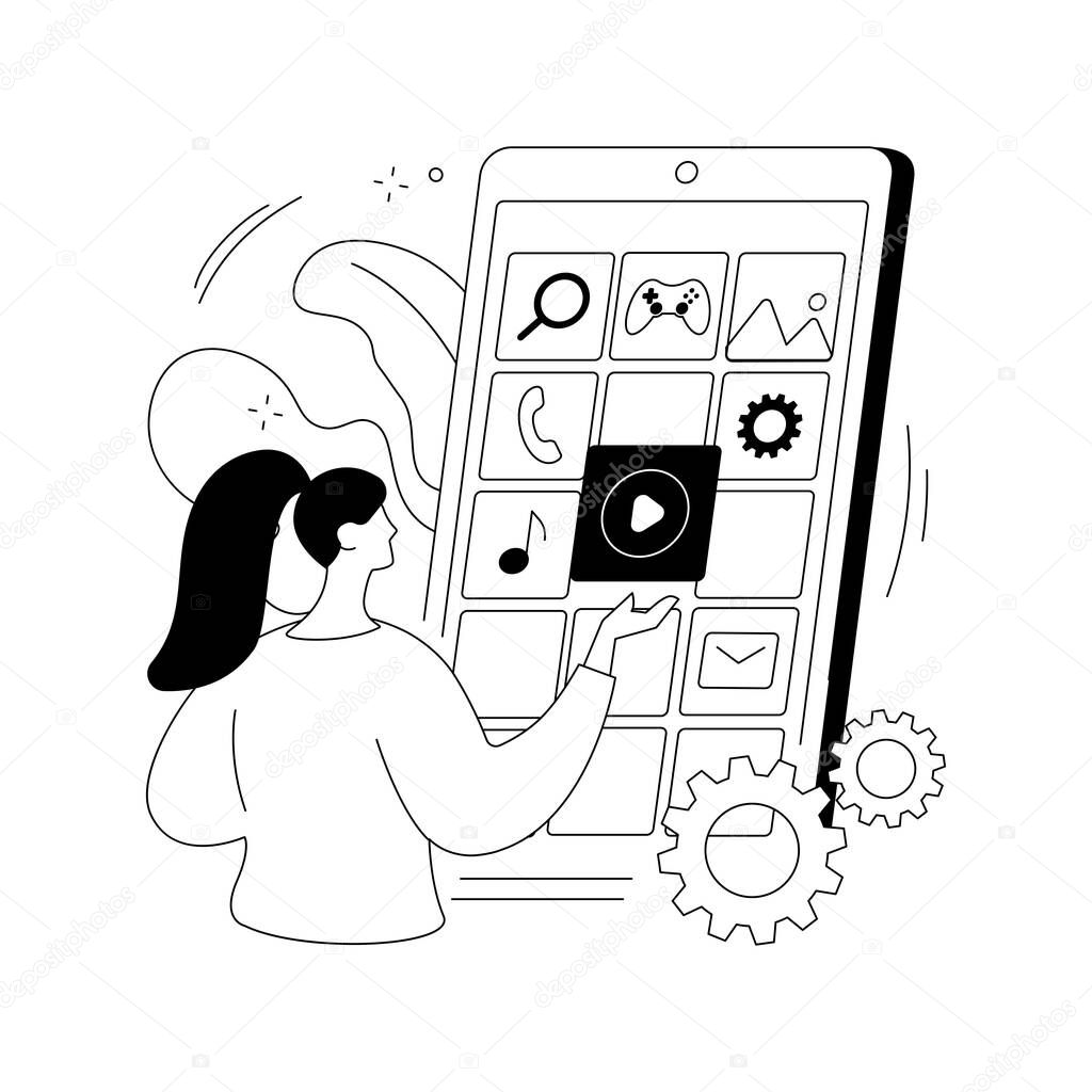 Native mobile app abstract concept vector illustration.