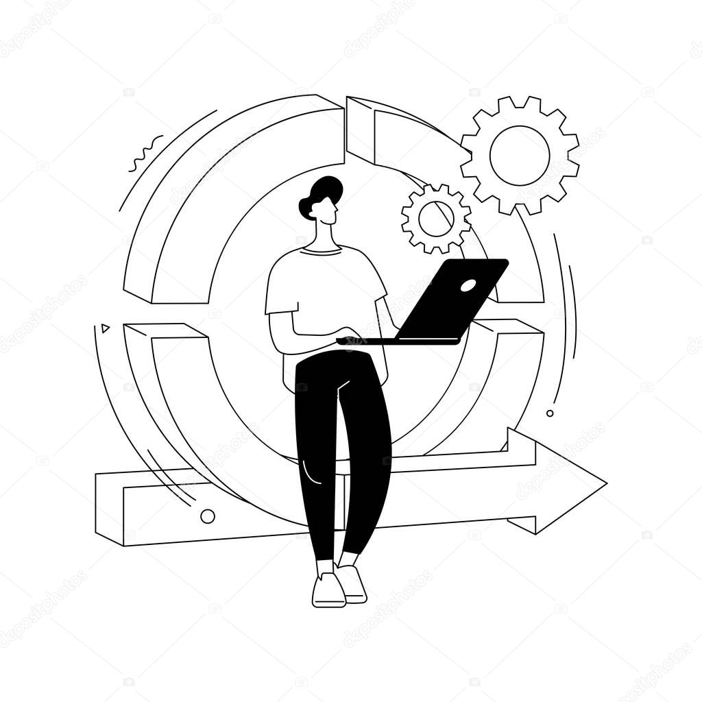 Agile project management abstract concept vector illustration.