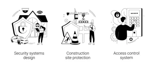 Rozwiązania bezpieczeństwa abstrakcyjne ilustracje wektorowe koncepcji. — Wektor stockowy