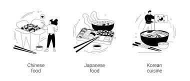 Asya gıda soyut konsept vektör çizimleri.