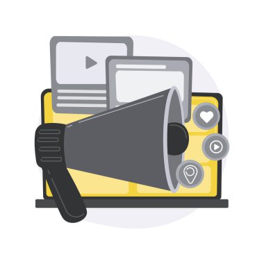 Dijital PR soyut konsept vektör çizimi.