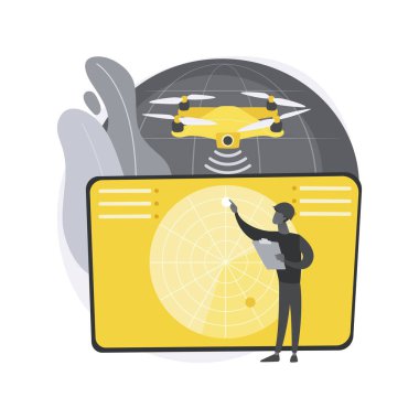 Askeri İHA soyut konsept vektör çizimi.