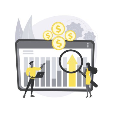 Finansal yönetim sistemi soyut konsept vektör çizimi.