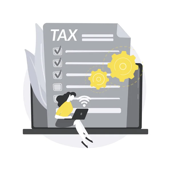 Tax filing online service abstract concept vector illustration. — Stock Vector