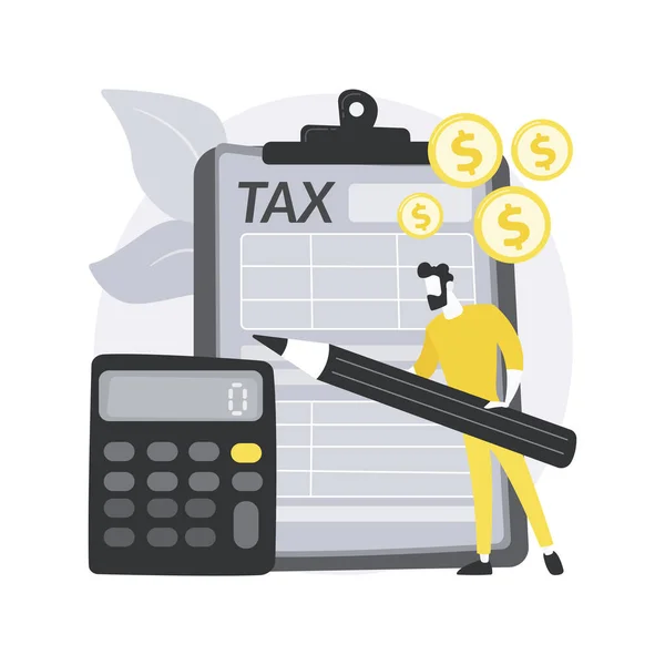 Füllen Sie Ihre Steuererklärung aus abstrakte Konzeptvektorabbildung. — Stockvektor