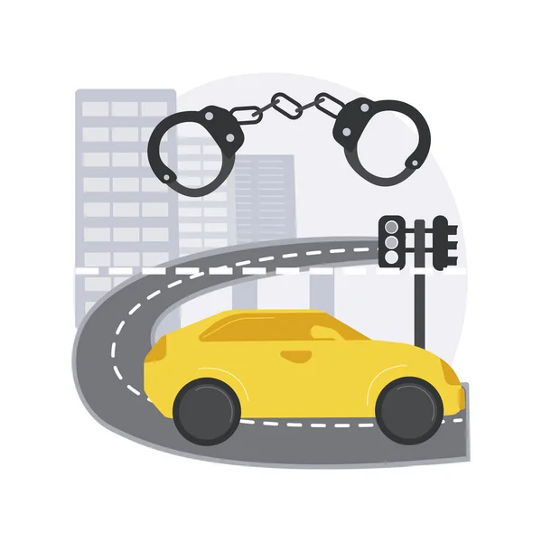 Traffico crimine concetto astratto vettoriale illustrazione. — Vettoriale Stock
