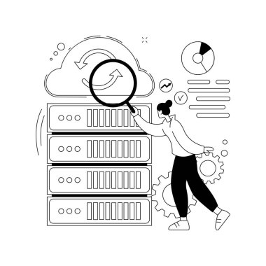 Büyük veri analizleri soyut konsept vektör illüstrasyonu.