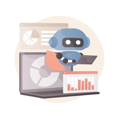 AI-güçlü pazarlama araçları soyut konsept vektör illüstrasyonu.