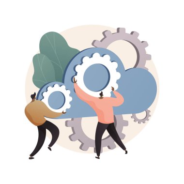 Bulut mühendisliği soyut konsept vektör çizimi.