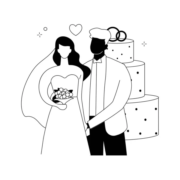 Matrimonio misto concetto astratto vettoriale illustrazione. — Vettoriale Stock