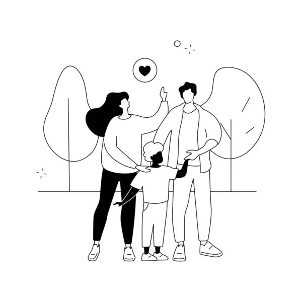 Vårdande adoptivfäder abstrakt begrepp vektor illustration. — Stock vektor