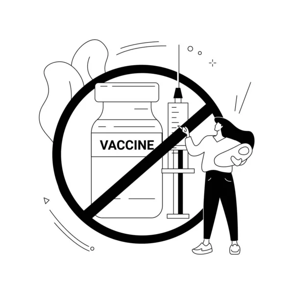 Rifiuto del concetto astratto di vaccinazione illustrazione vettoriale. — Vettoriale Stock