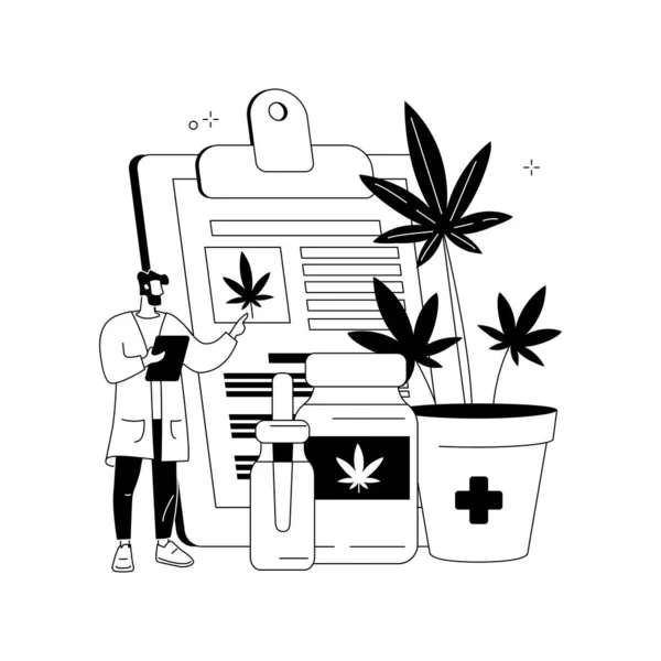 Медична марихуана абстрактна концепція Векторні ілюстрації . — стоковий вектор