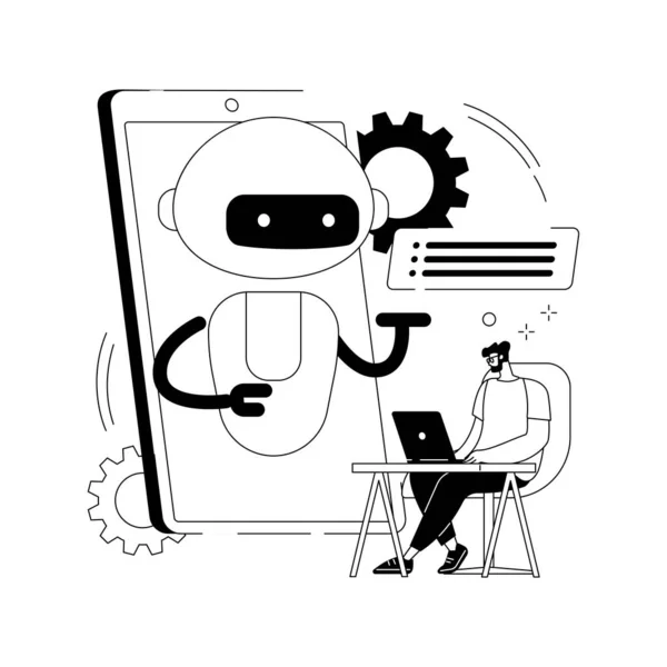 Chatbot plataforma de desarrollo abstracto concepto vector ilustración. — Vector de stock