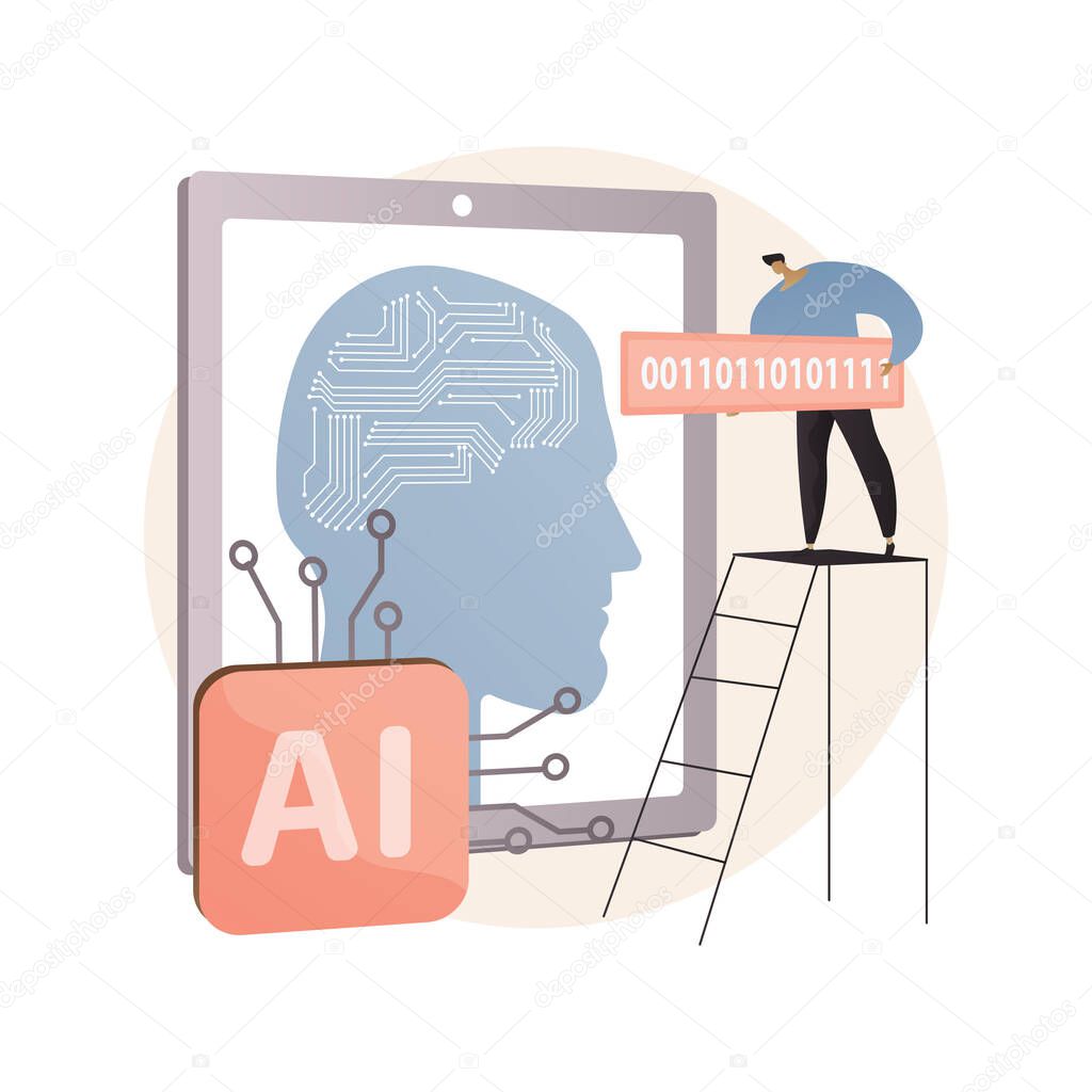 Artificial intelligence abstract concept vector illustration.